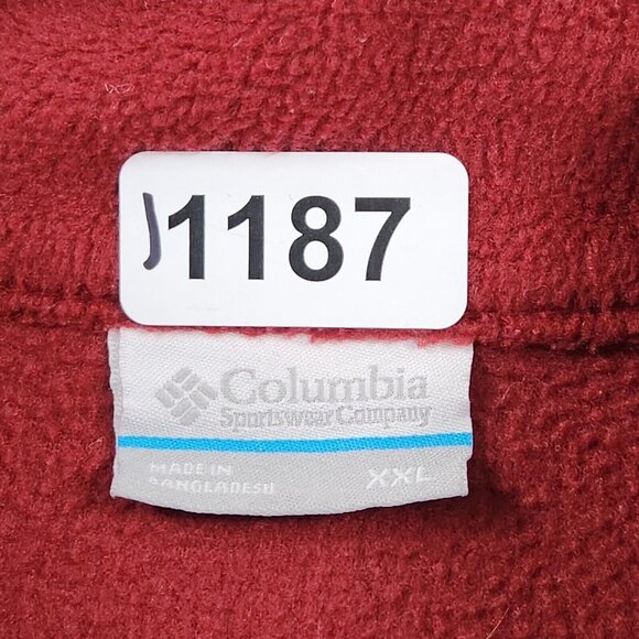 Columbia Sweater Mens XXL Red Fleece Quarter Snap Pullover Casual Outdoor - Picture 6 of 9